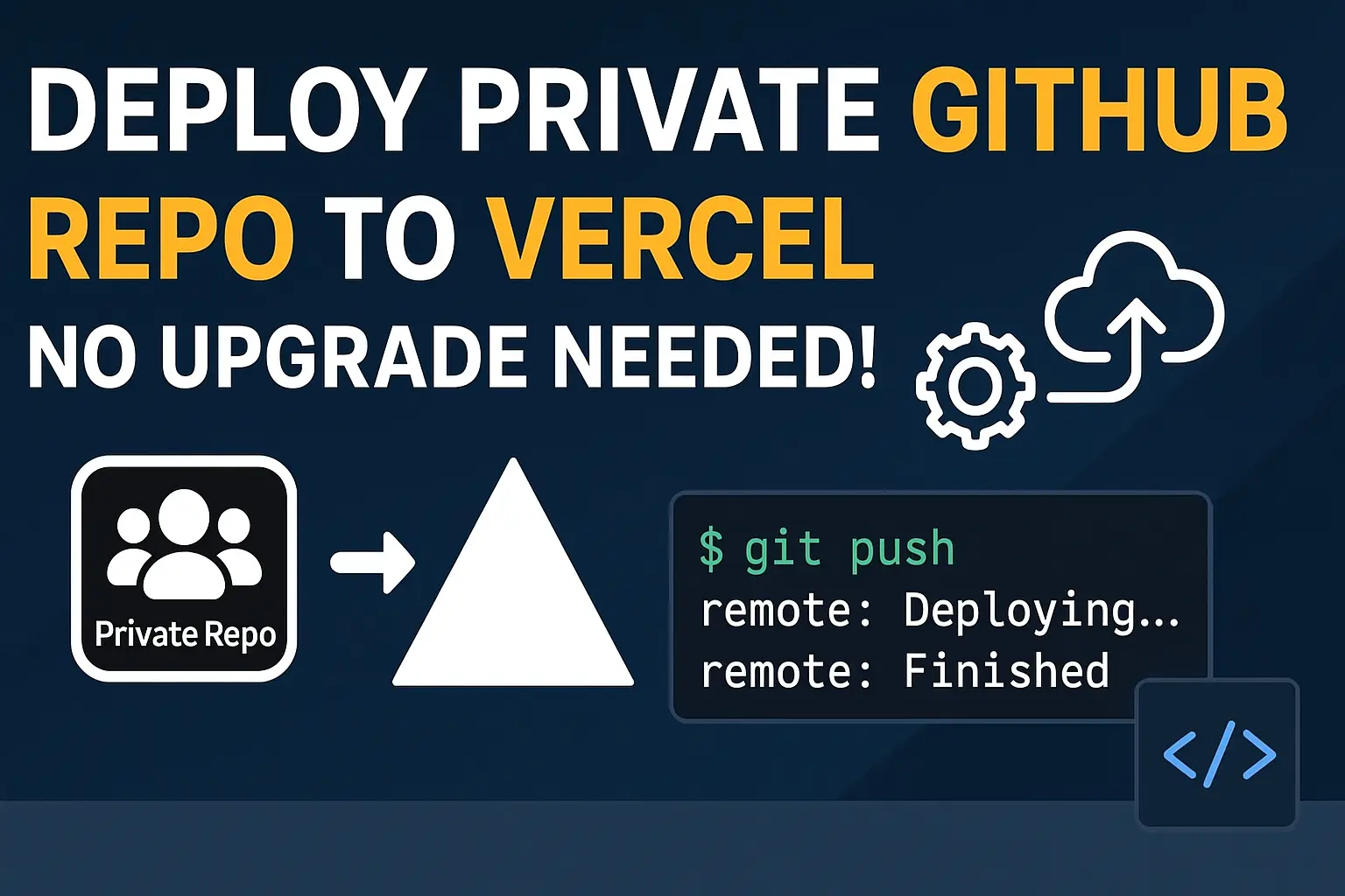 Deploy Private GitHub Repos to Vercel Using GitHub Actions (No Upgrade Needed)